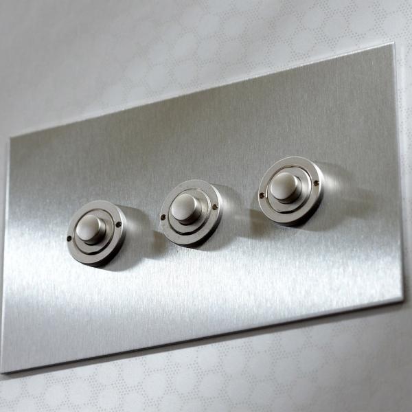 Forbes & Lomax button dimmer controller in stainless steel