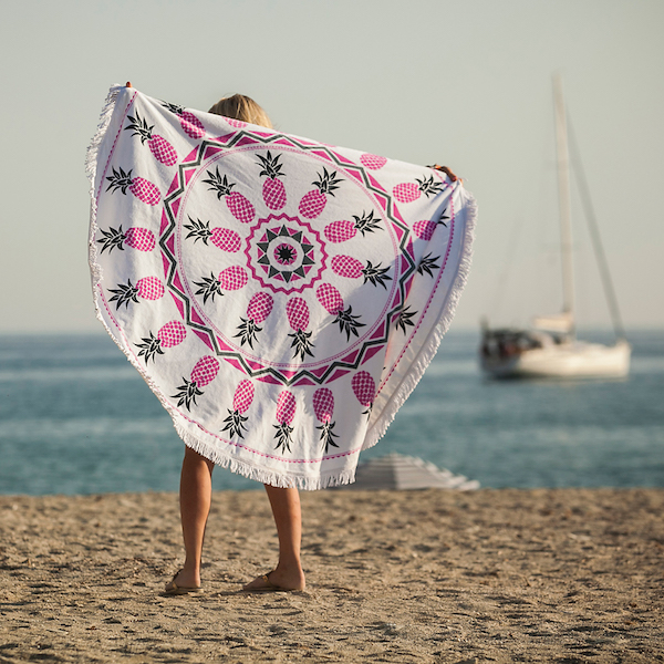 Twenty Six Degrees pineapple round beach towel