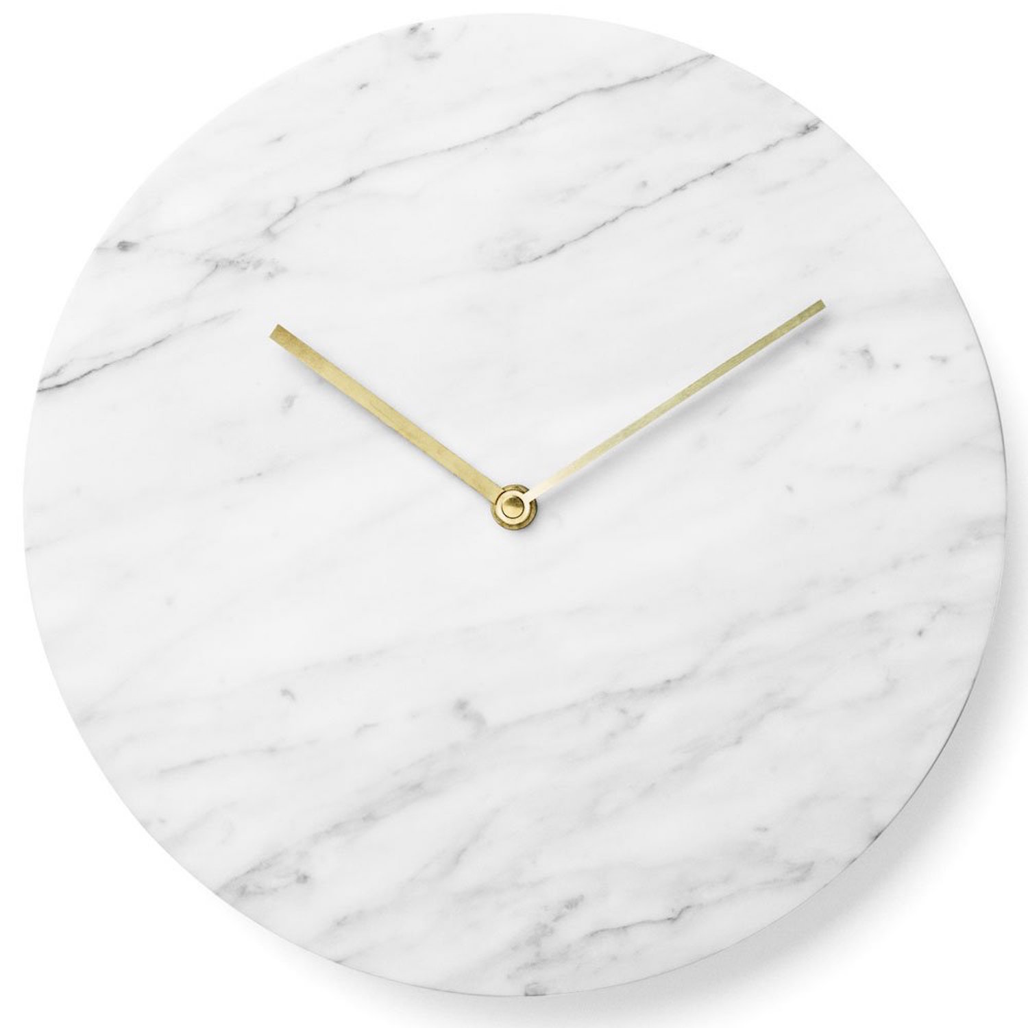 Menu marble wall clock in white from Black By Design Ltd