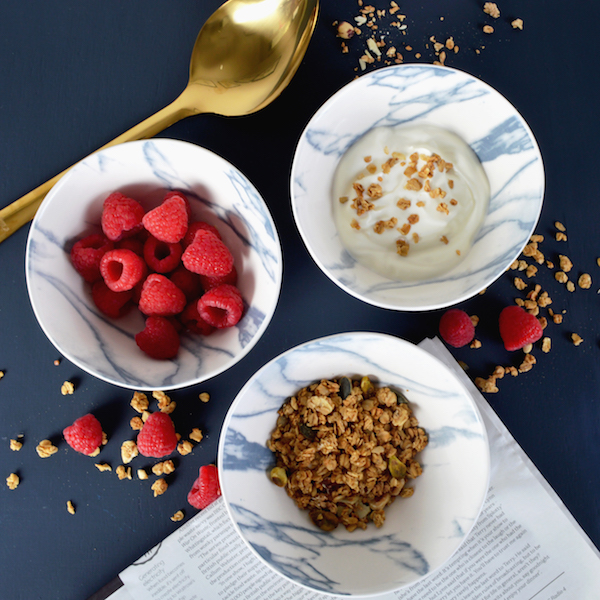 Marbled ceramic cereal bowl from Mia Fleur