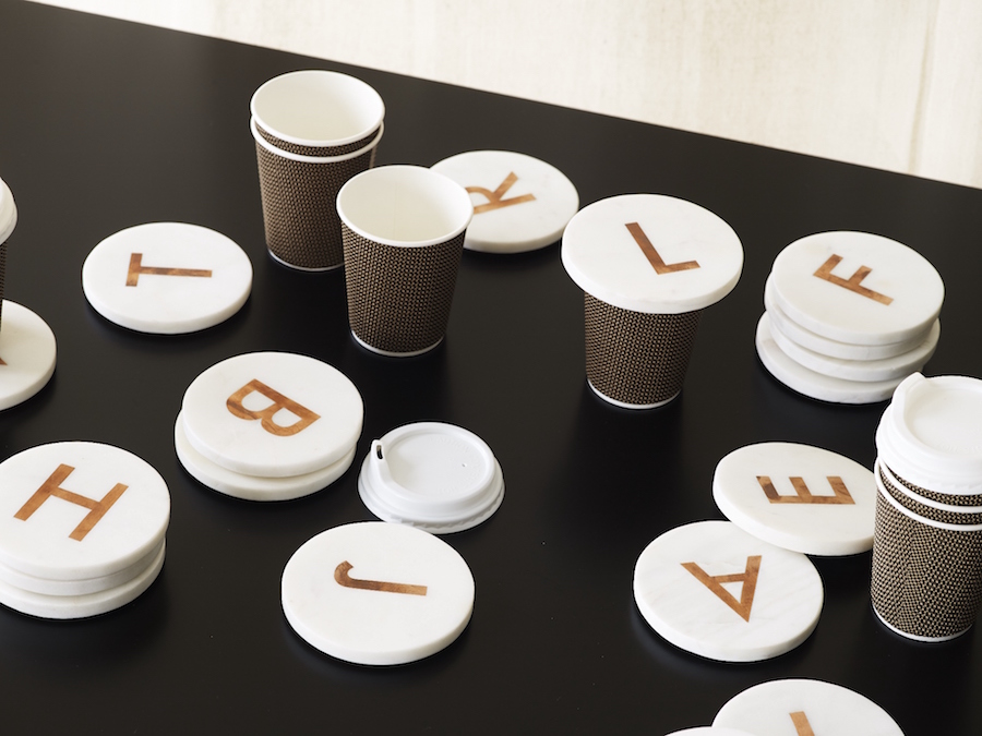 Marble alphabet coasters from Oliver Bonas - due September 2016