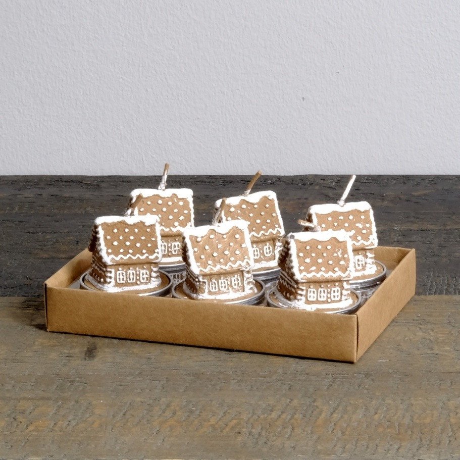 Catesby's Gingerbread House Votive Candles - set of 6